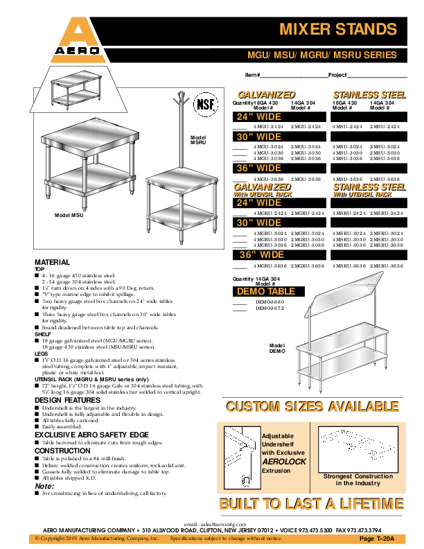 Cutsheet