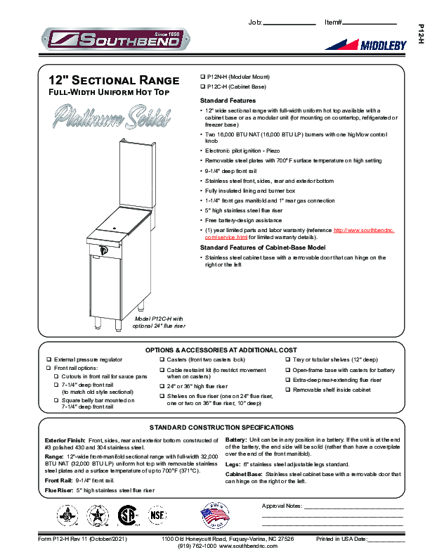 Cutsheet