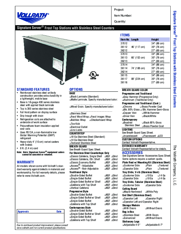 Cutsheet