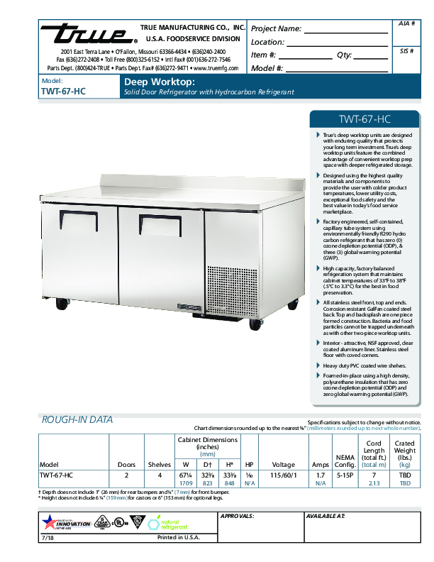 Cutsheet