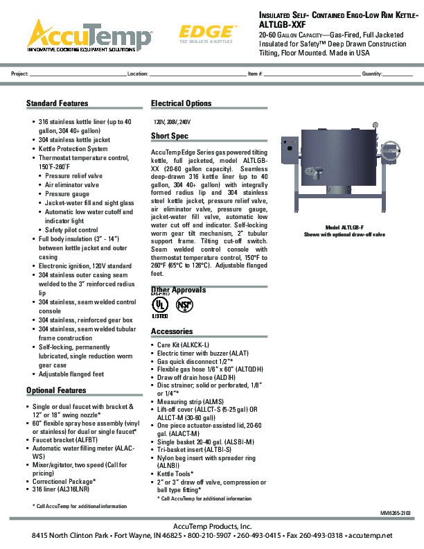 Cutsheet