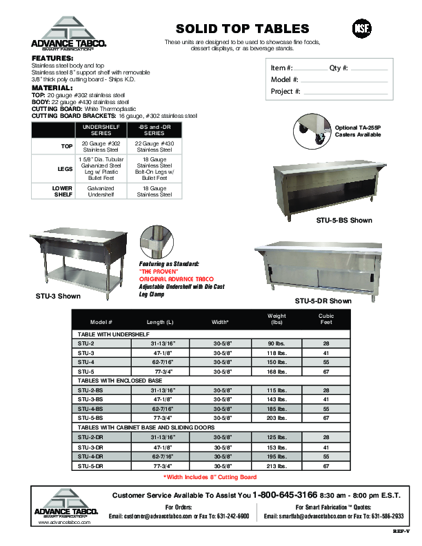 Cutsheet