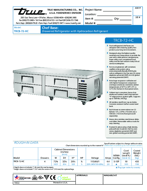 Cutsheet