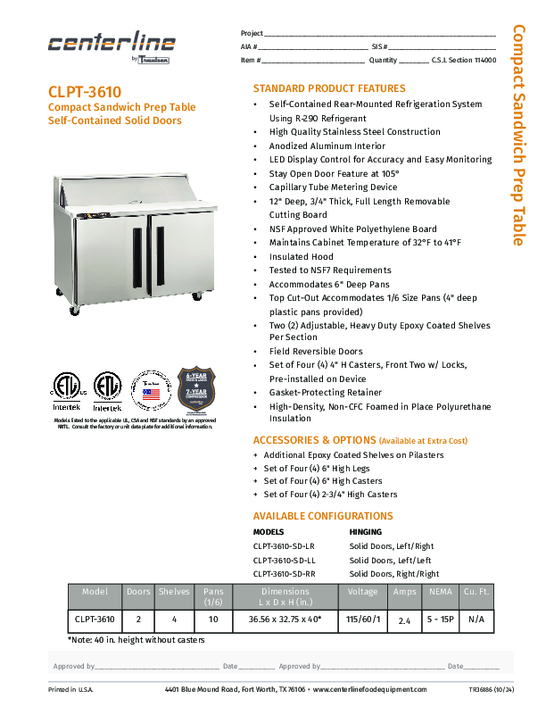 Cutsheet