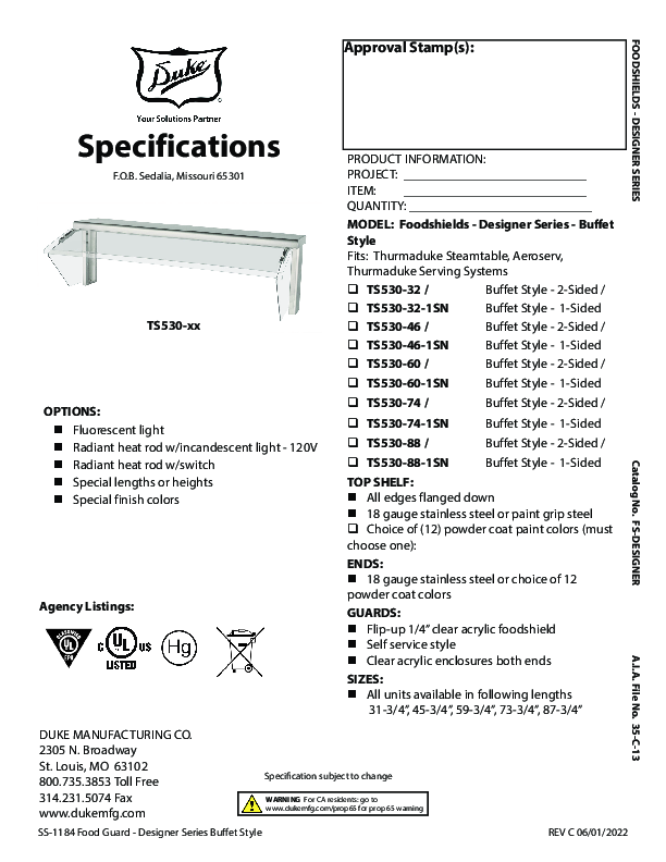 Cutsheet