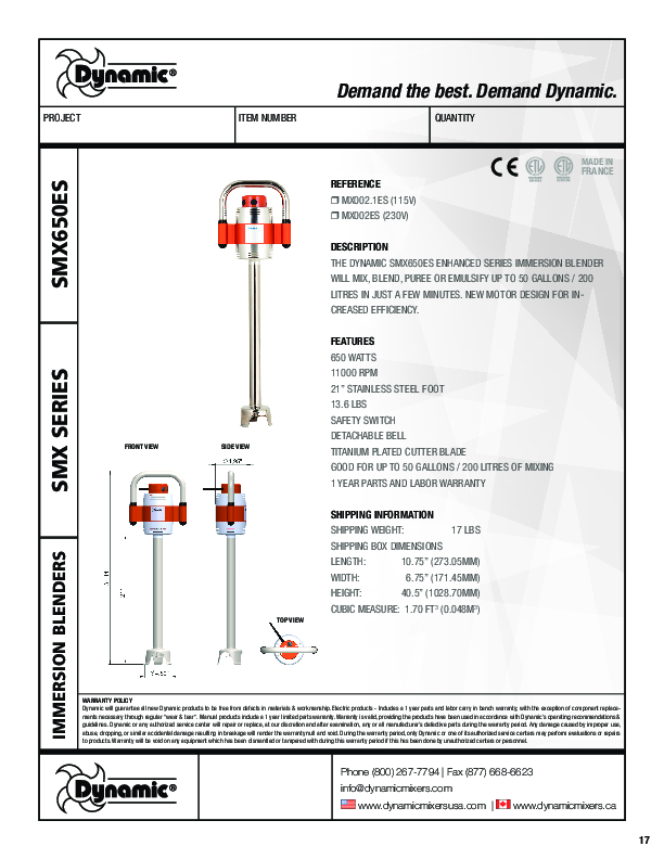 Cutsheet