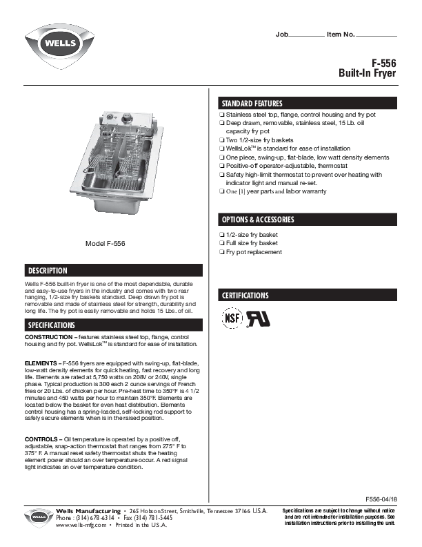 Cutsheet