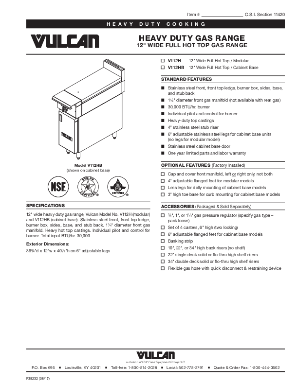 Cutsheet