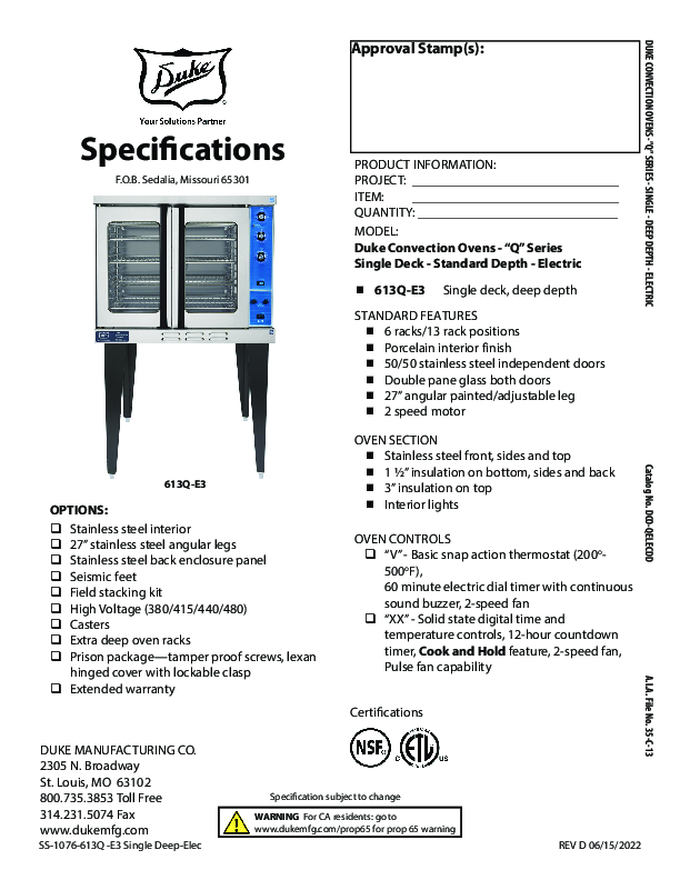 Cutsheet