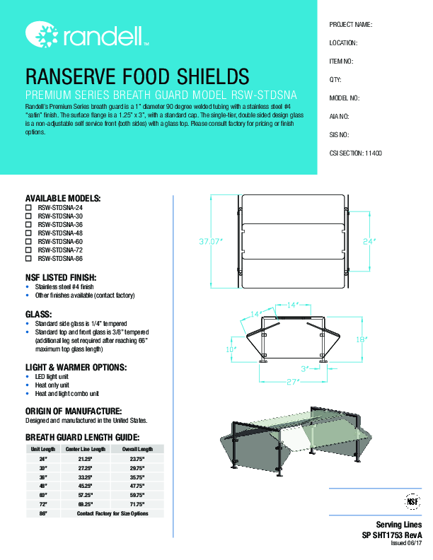 Cutsheet