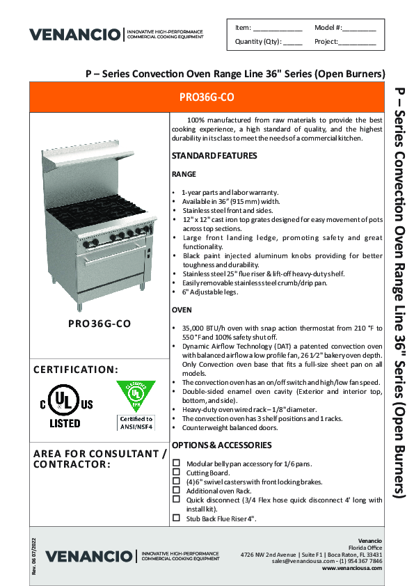 Cutsheet