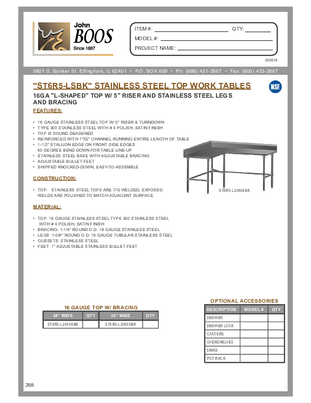 Cutsheet