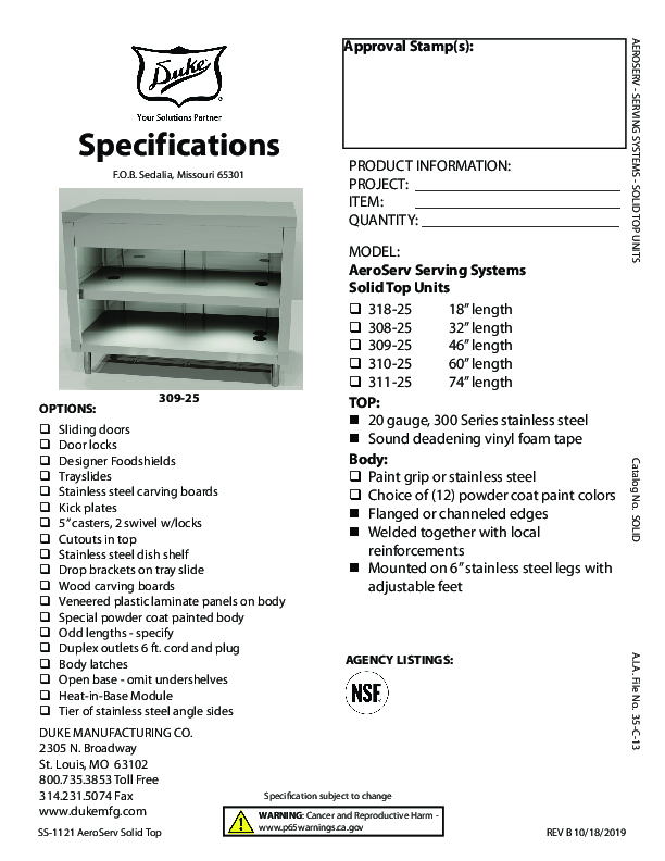 Cutsheet