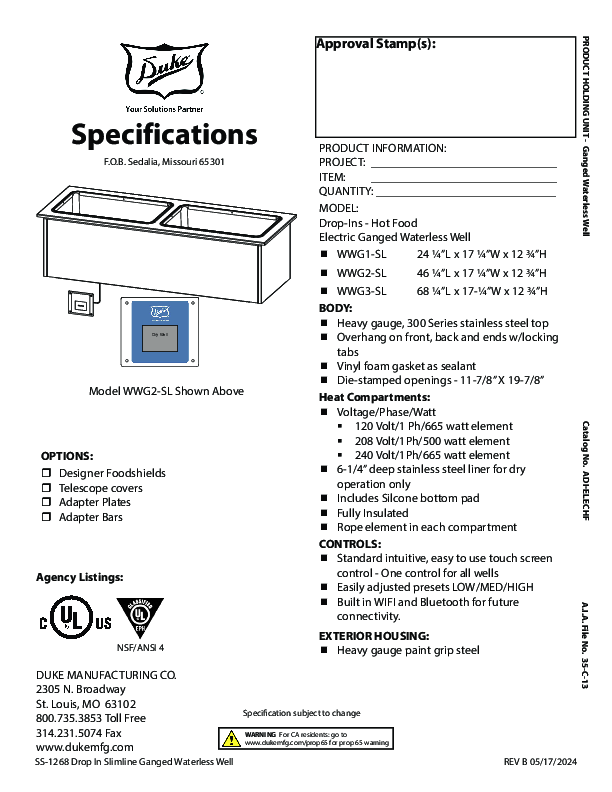 Cutsheet