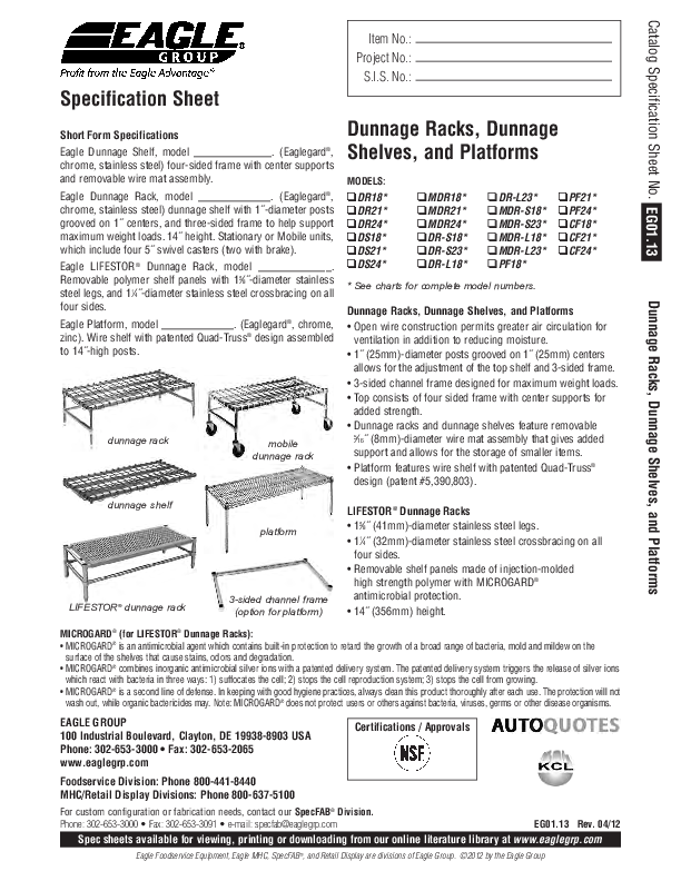 Cutsheet