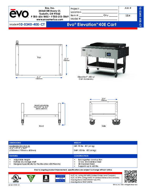 Cutsheet