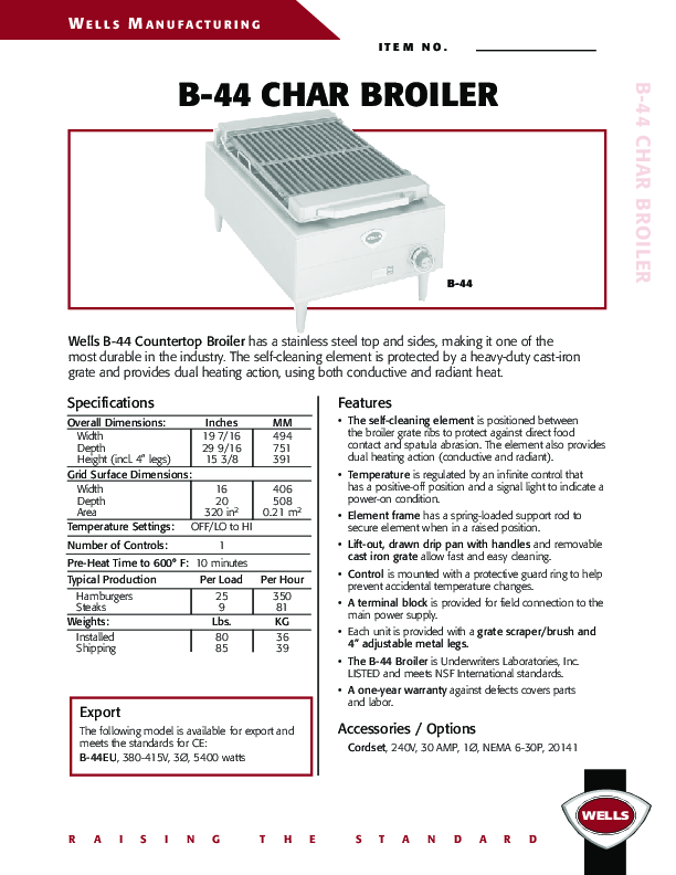 Cutsheet