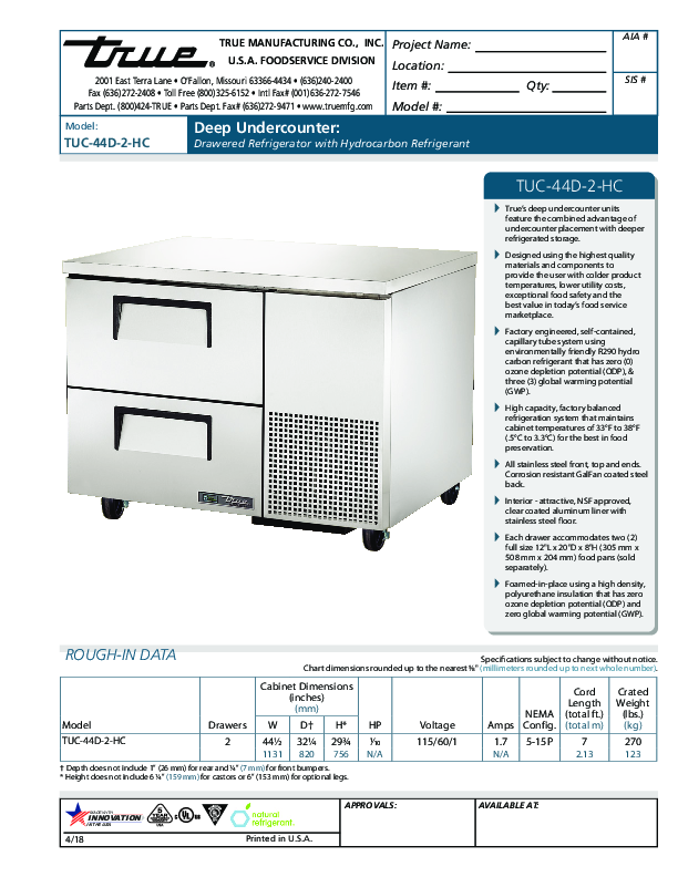 Cutsheet