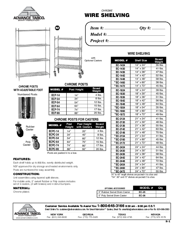 Cutsheet