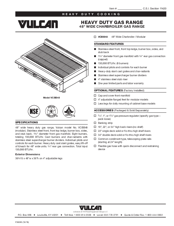 Cutsheet