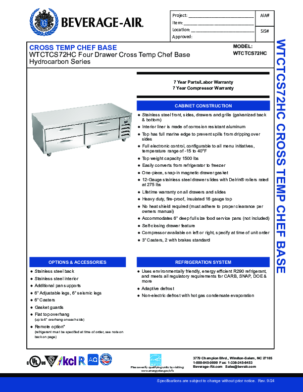 Cutsheet