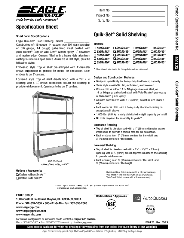 Cutsheet