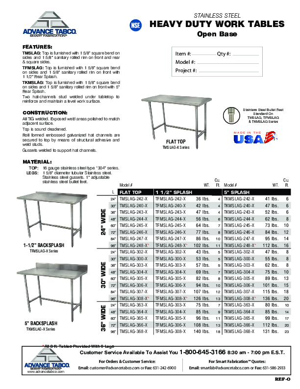 Cutsheet