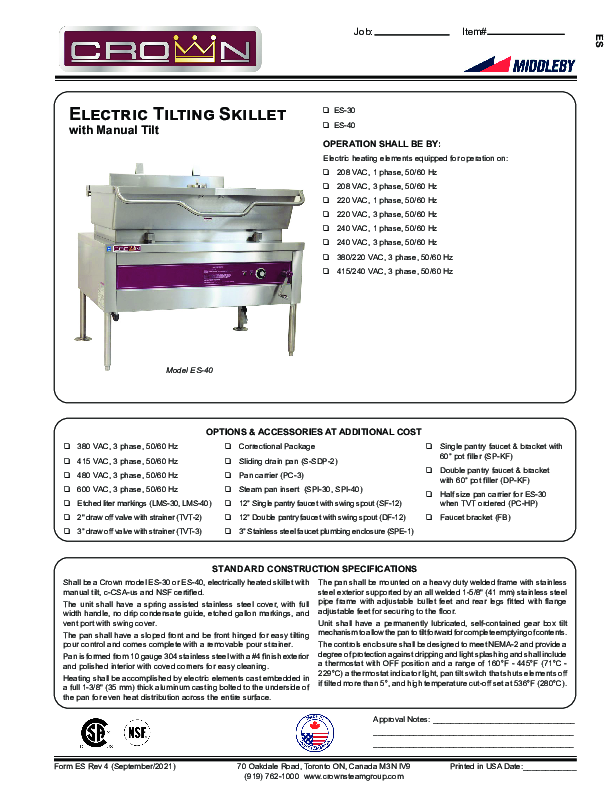 Cutsheet