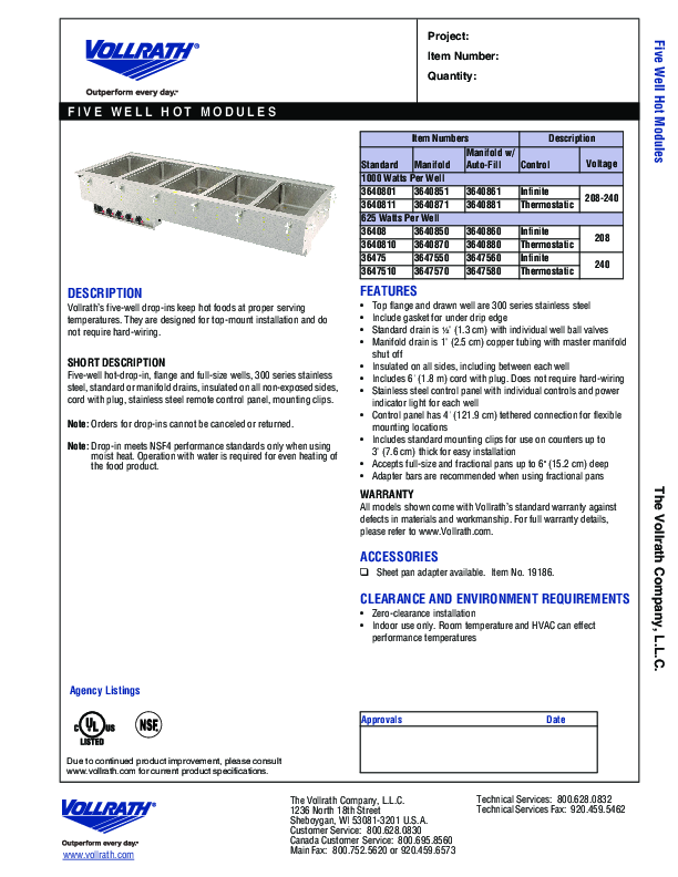 Cutsheet