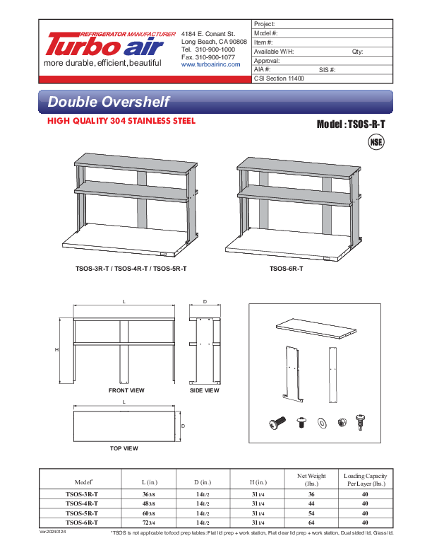 Cutsheet