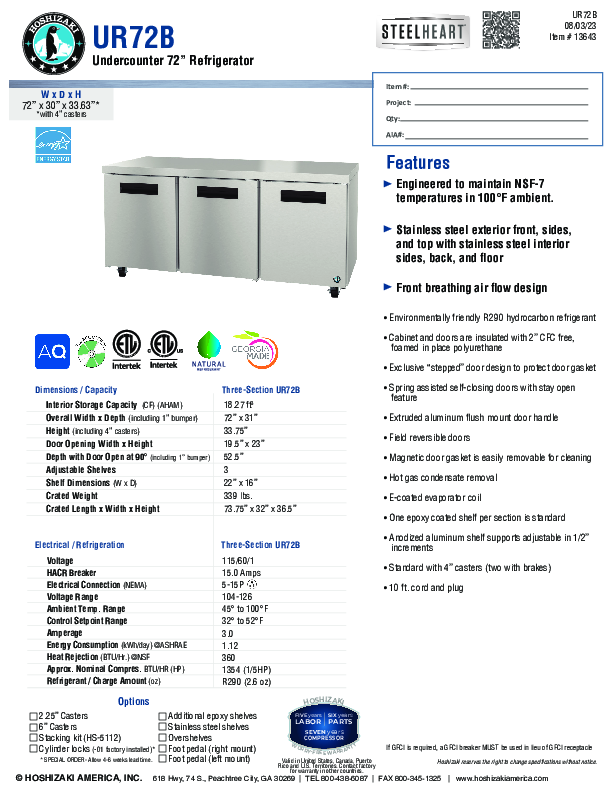 Cutsheet