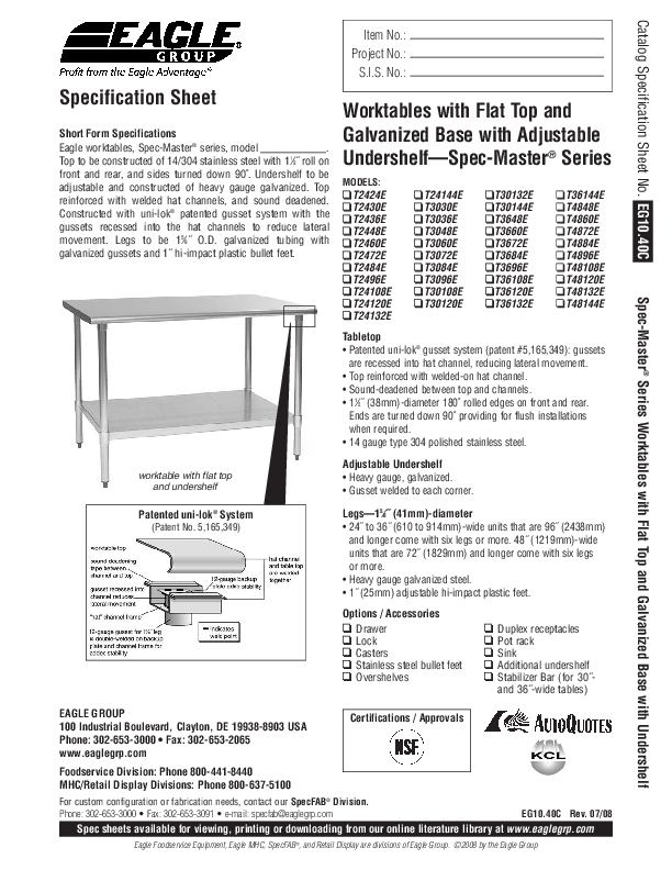 Cutsheet