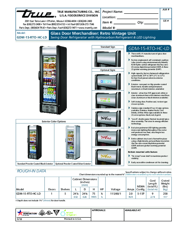 Cutsheet