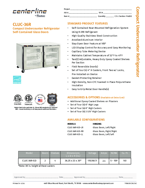 Cutsheet