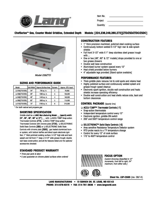 Cutsheet