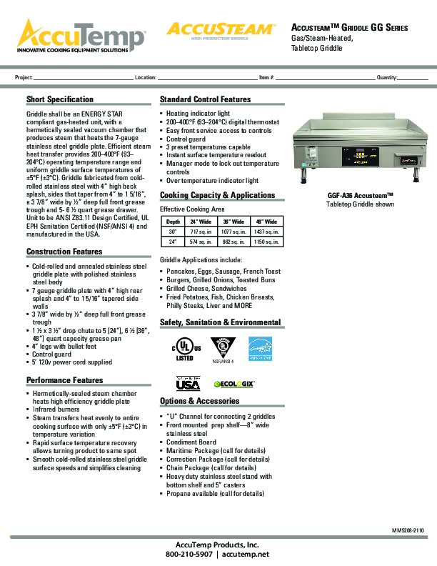 Cutsheet