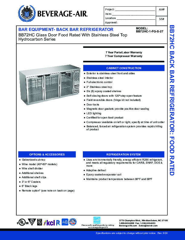 Cutsheet