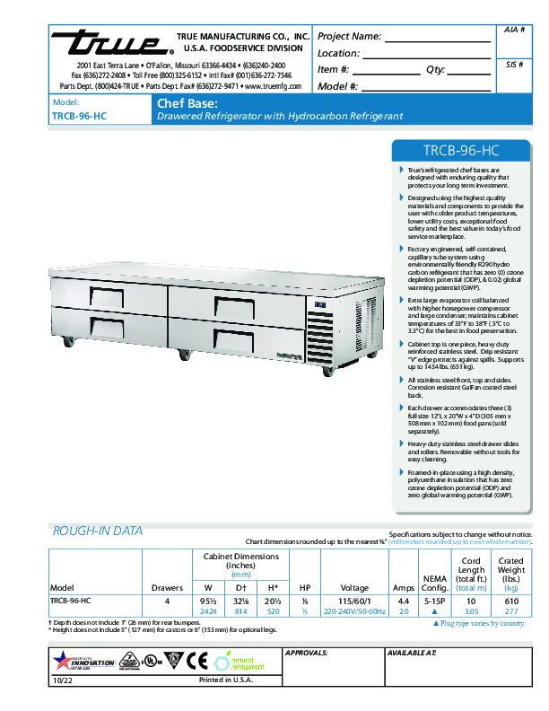 Cutsheet