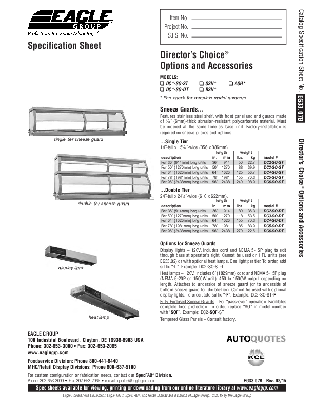 Cutsheet