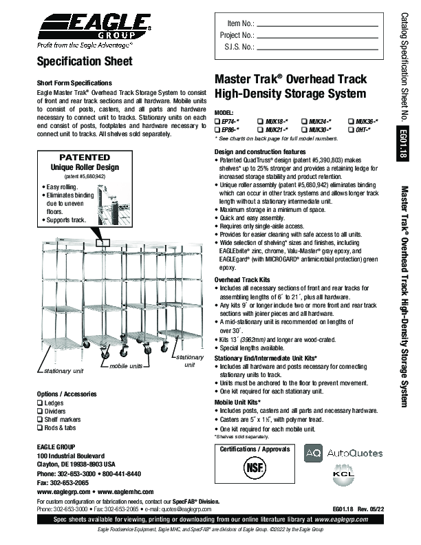 Cutsheet