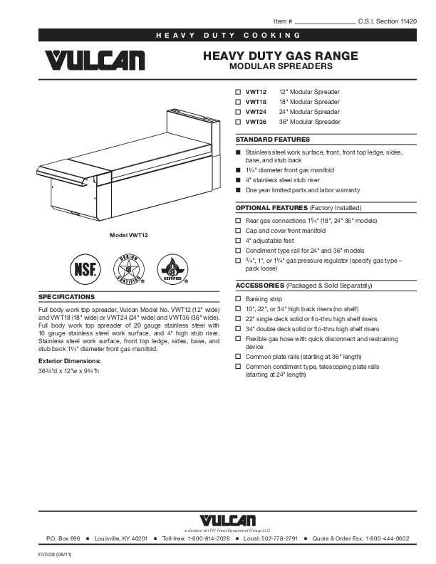 Cutsheet