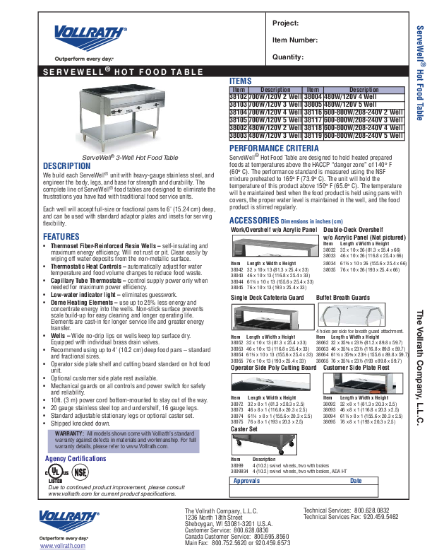 Cutsheet