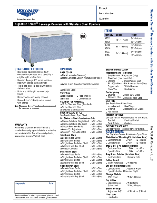 Cutsheet