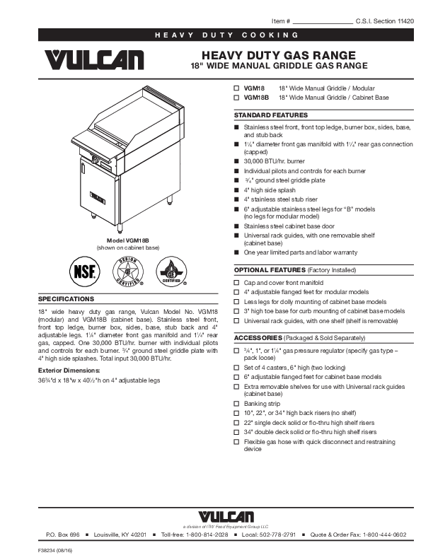 Cutsheet