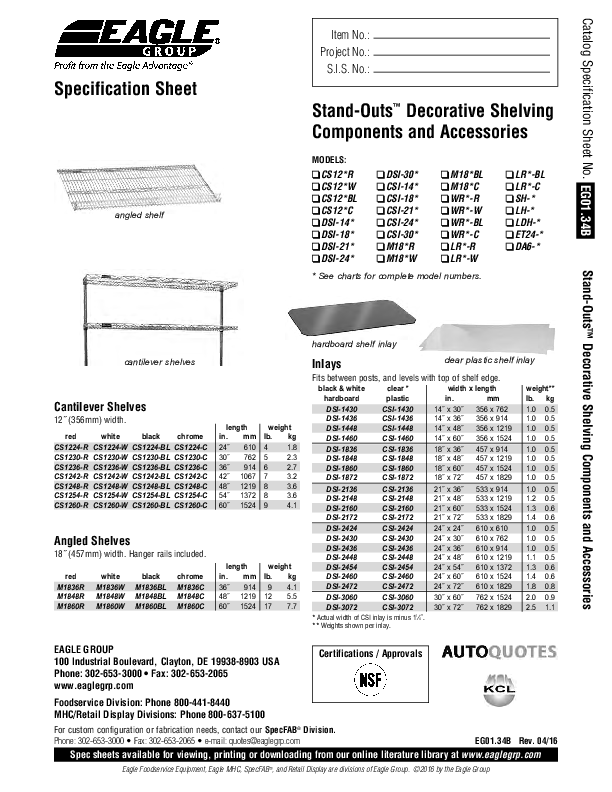 Cutsheet