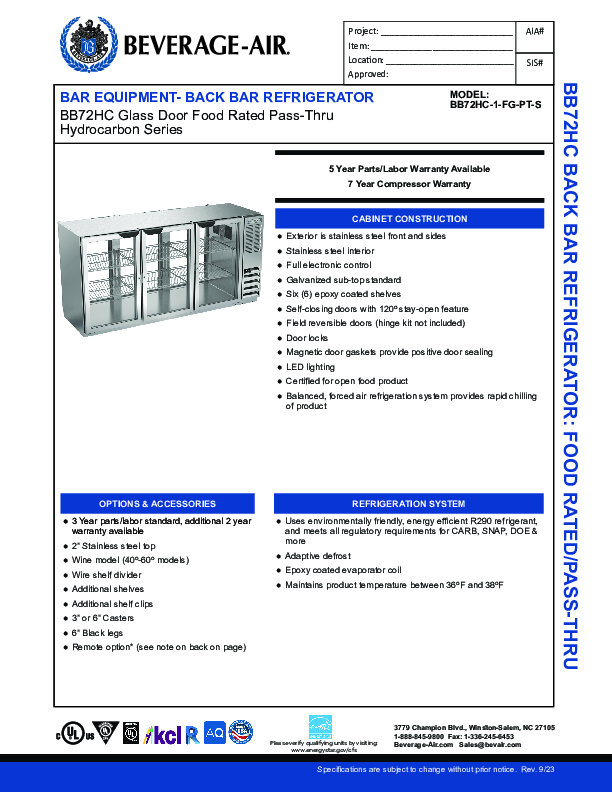 Cutsheet