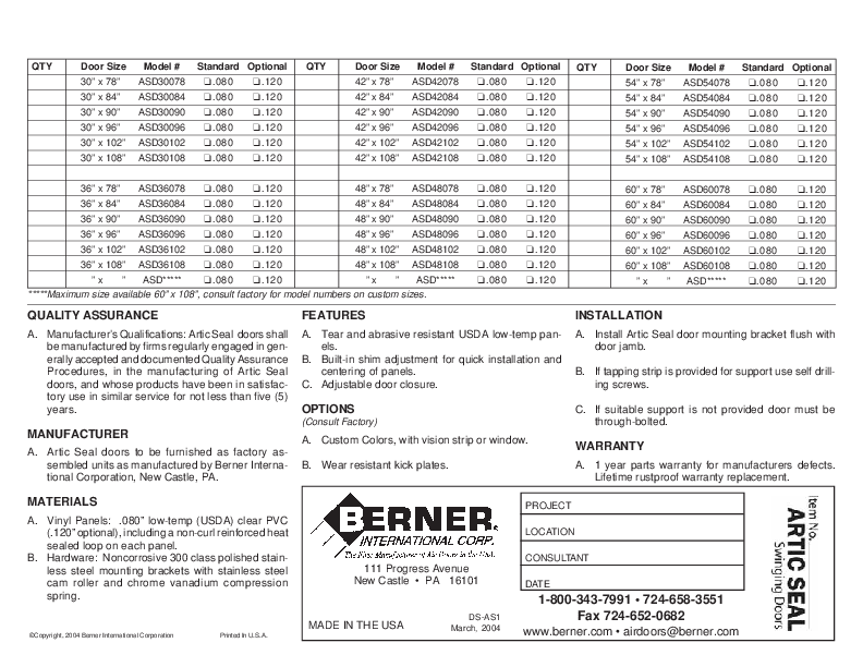 Cutsheet