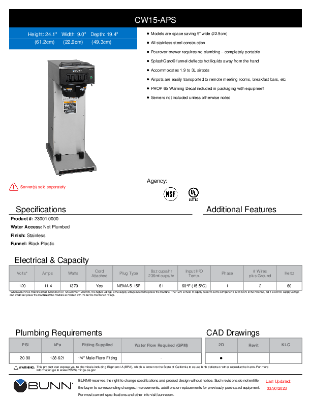 Cutsheet