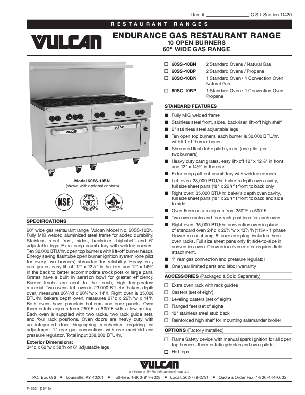 Cutsheet