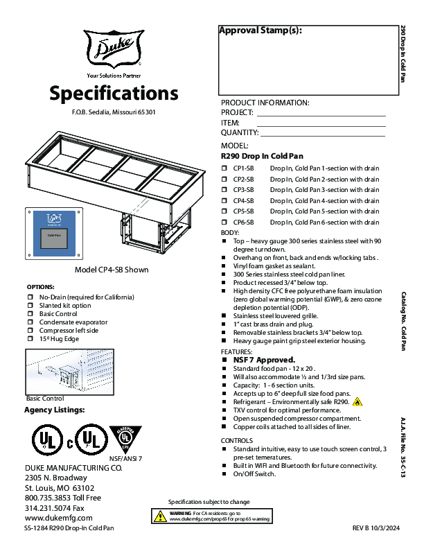 Cutsheet